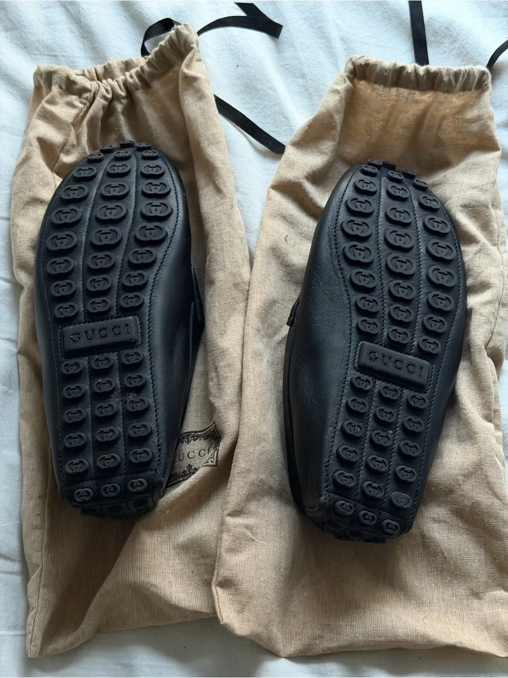 Gucci Black Leather Horsebit Loafers for Men
